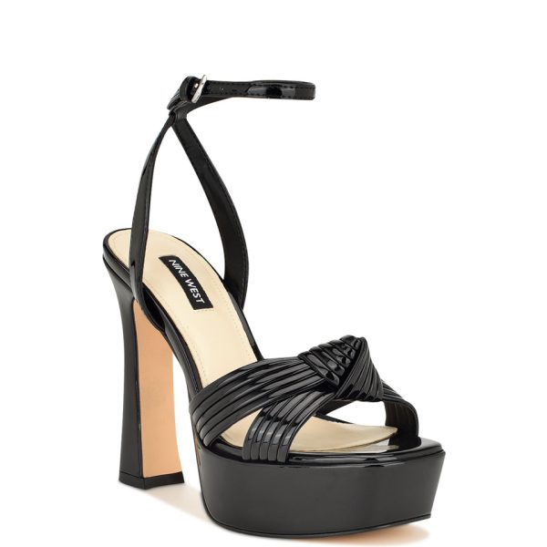 Irna Platform Ankle Strap Knotted Sandals - Image 2